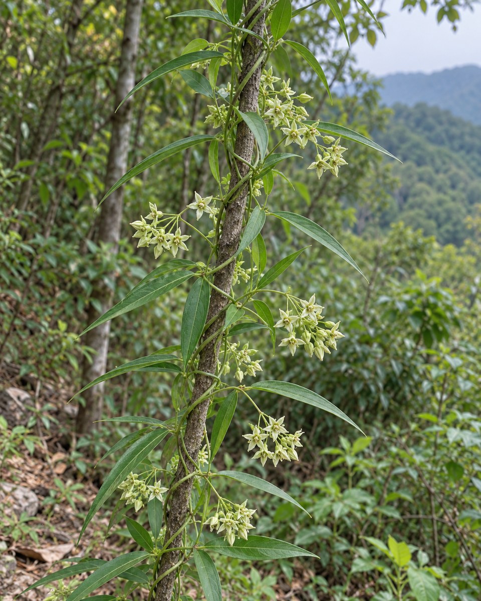 Bai Qian · willowleaf swallowwort rhizome — Living plant / source habitat