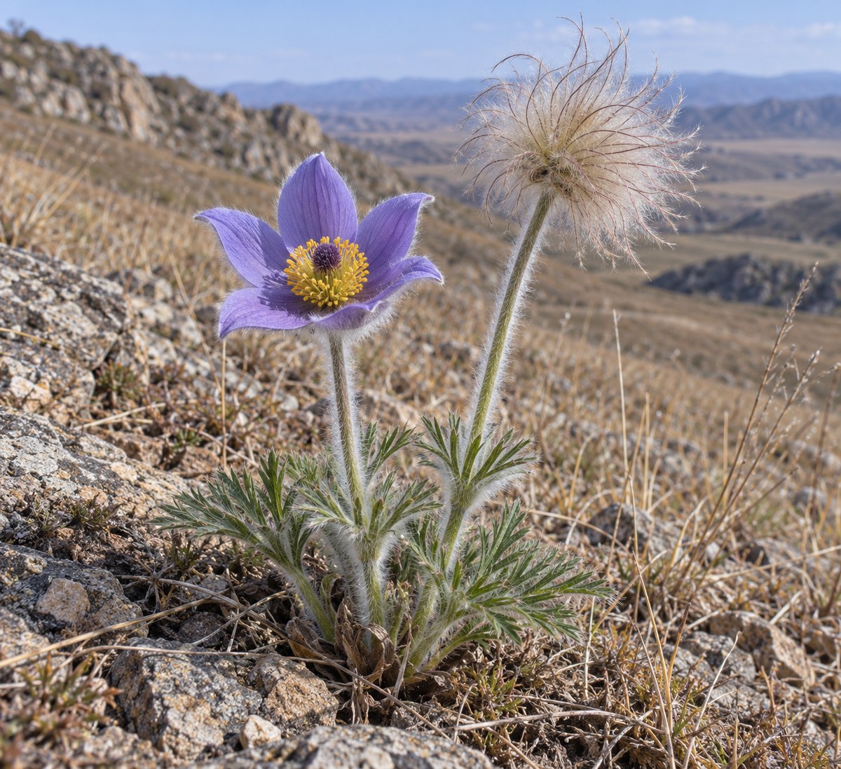 Bai Tou Weng · Chinese pulsatilla root — Living plant / source habitat