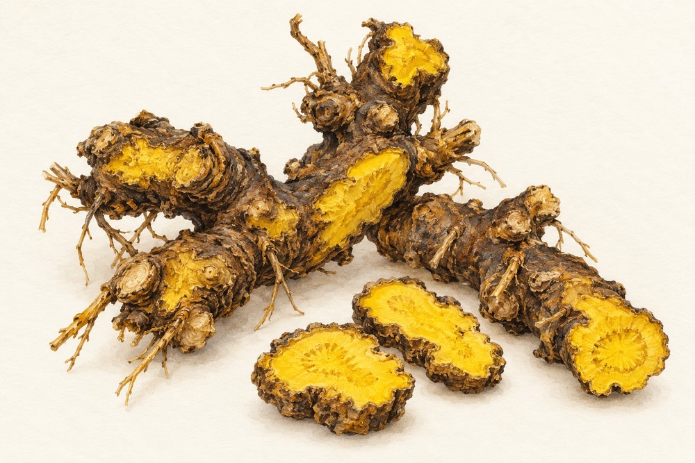 Chinese goldthread — Dried materia medica