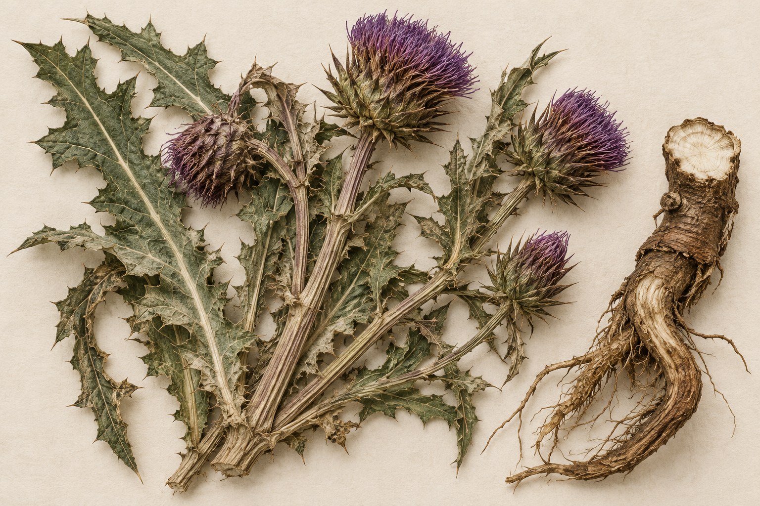 Da Ji · Japanese thistle — Dried materia medica