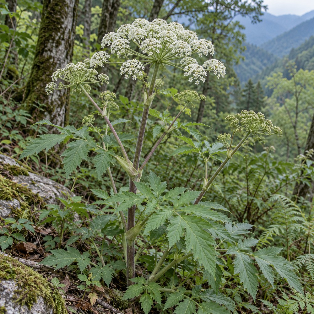 Pubescent angelica root — Living plant / source habitat