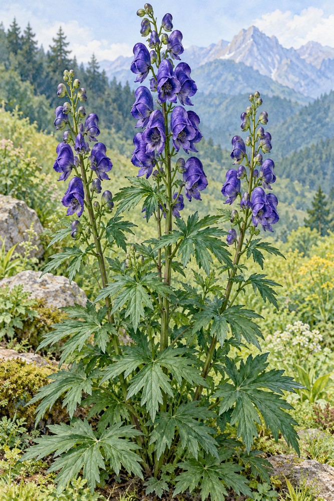 Prepared aconite daughter root — Living plant / source habitat
