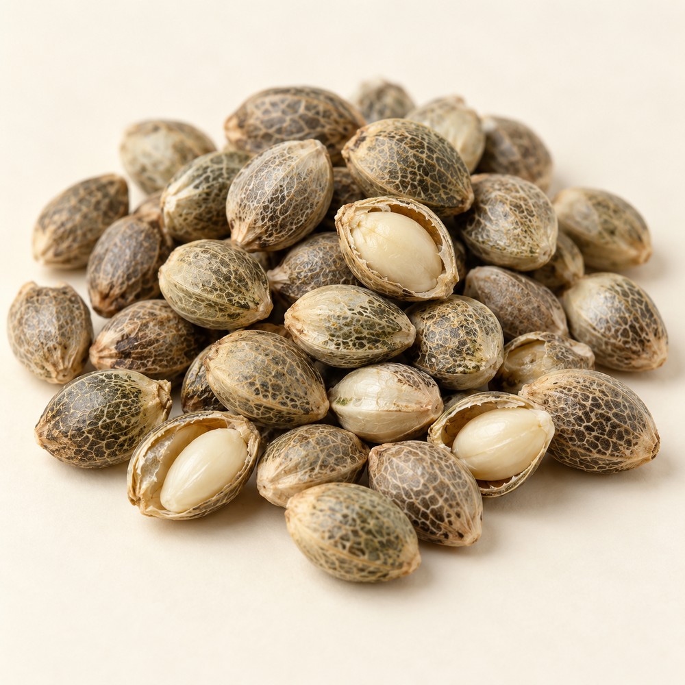 Hemp seed kernel — Dried materia medica