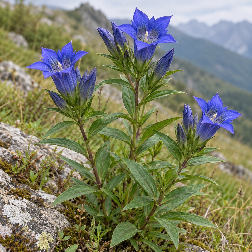 Rough gentian root — Living plant / source habitat