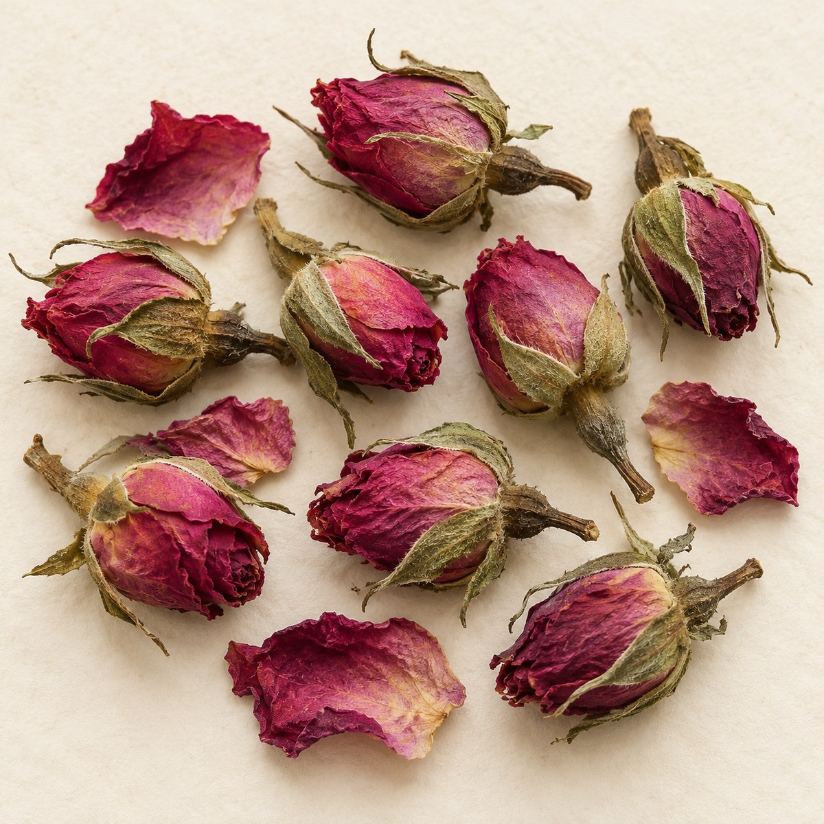 Mei Gui Hua · rugose rose flower bud — Dried materia medica