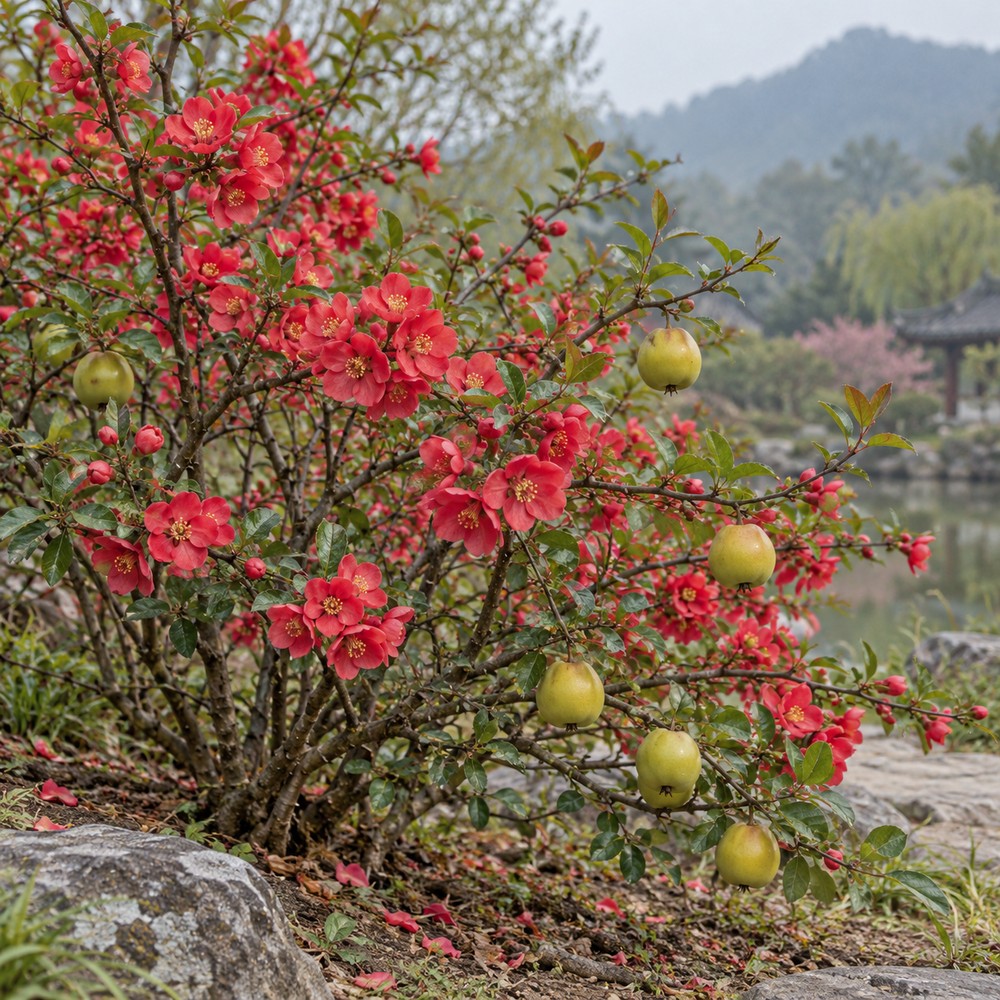 Chinese flowering quince fruit — Living plant / source habitat