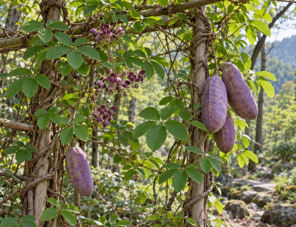 Akebia stem — Living plant / source habitat