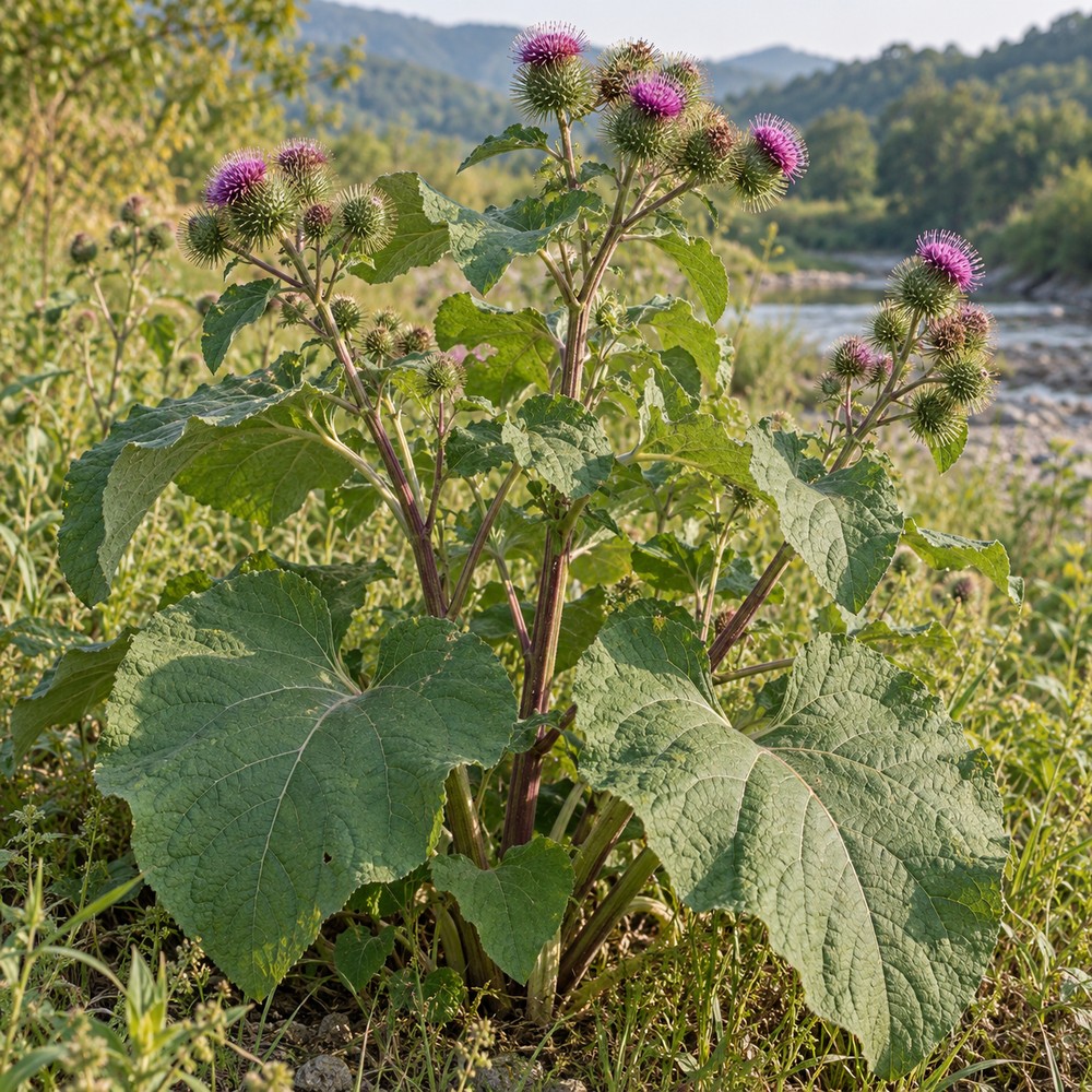Great burdock fruit — Living plant / source habitat