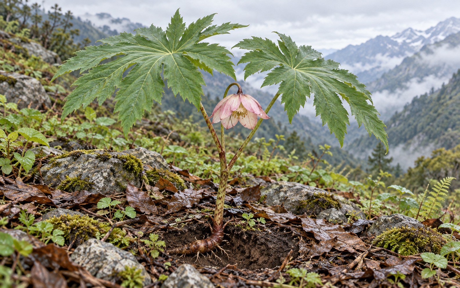 Himalayan may-apple — living-plant features