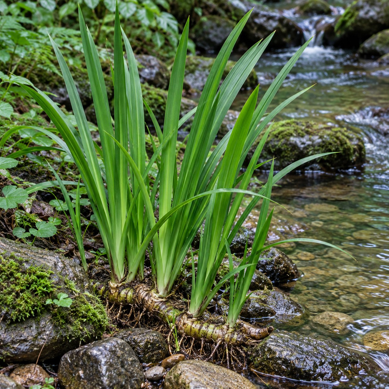 Shi Chang Pu · grassleaf sweetflag rhizome — Living plant / source habitat