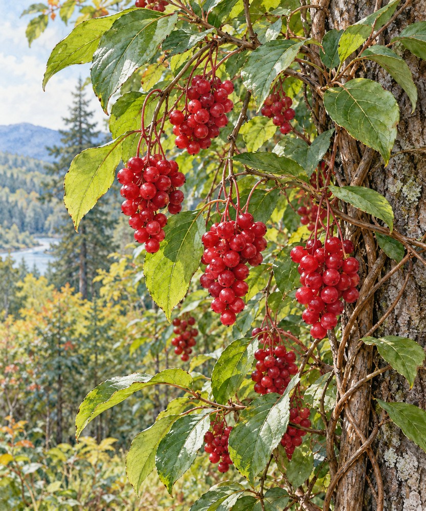 Schisandra berry — Living plant / source habitat