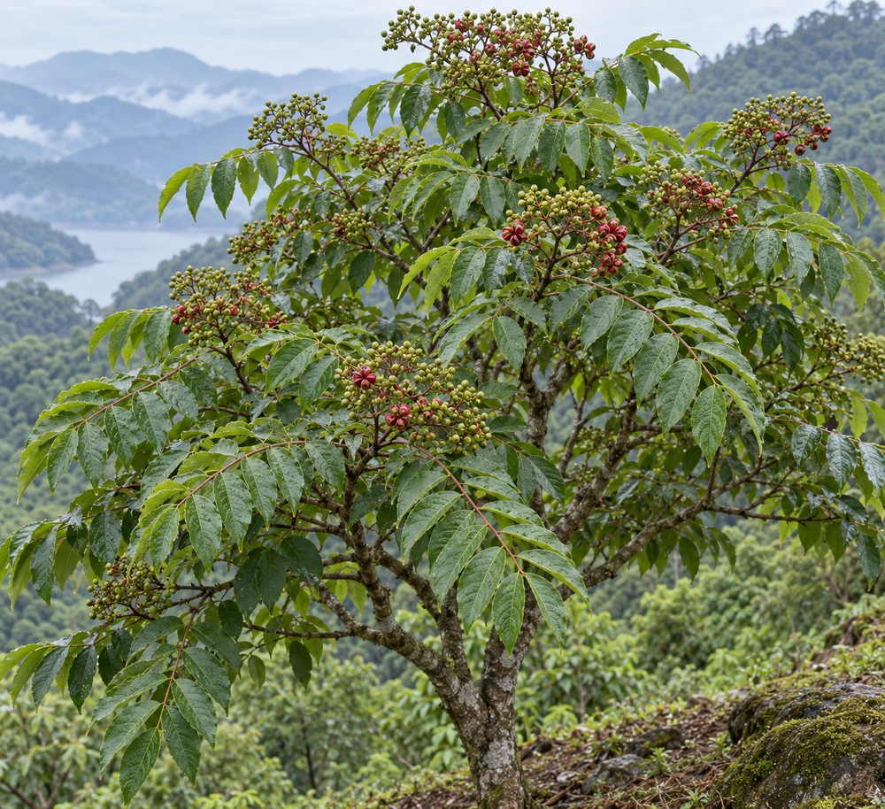 Evodia fruit — Living plant / source habitat