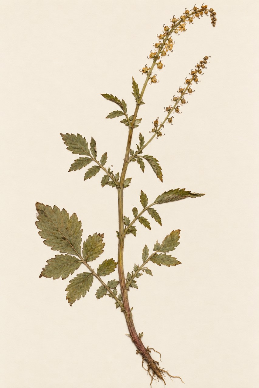 Xian He Cao · hairyvein agrimony — Dried materia medica