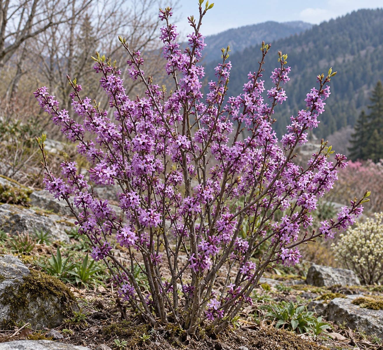 Yuan Hua (Genkwa flower buds) — Living plant / source habitat
