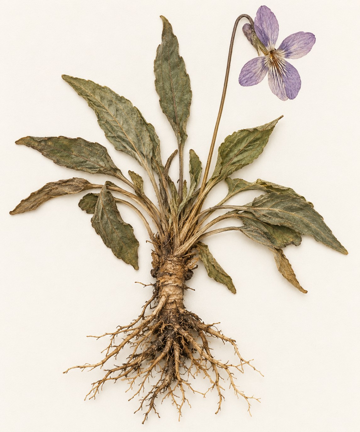 Zi Hua Di Ding · violet herb — Dried materia medica