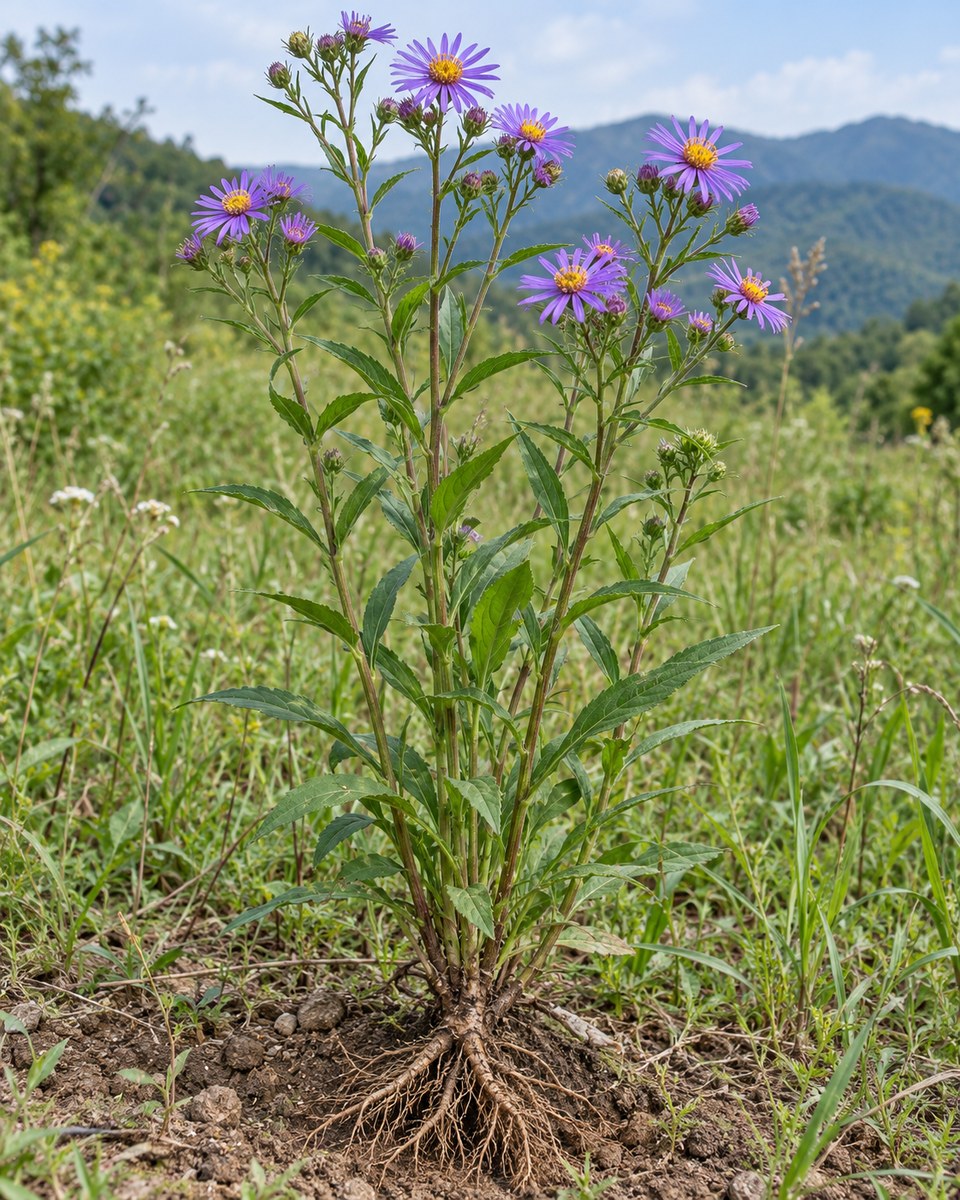 Zi Wan · Tatarian aster root — Living plant / source habitat